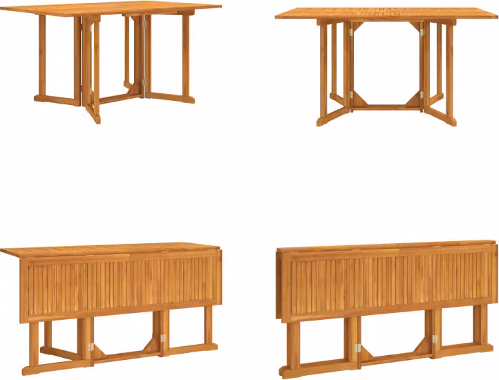 vidaXL Tavolo pieghevole da giardino Butterfly 150x90x75 cm in legno massiccio di teak - Tavolo da giardino - Tavoli da giardino - Tavolo da esterno - Tavolo da patio