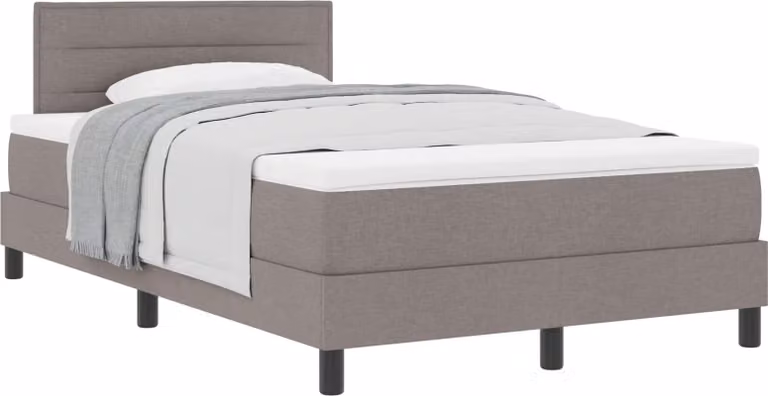 vidaXL Letto a molle insacchettate con testiera in tessuto taupe 120 x 200 cm