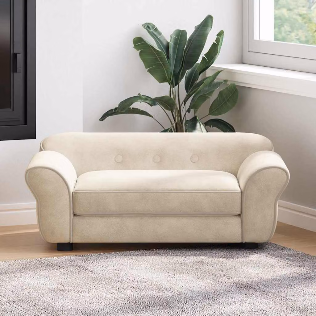 vidaXL Divano per Cani Beige con Rivestimento Rimovibile e Base Antiscivolo L 72 x P 45 x H 30 cm