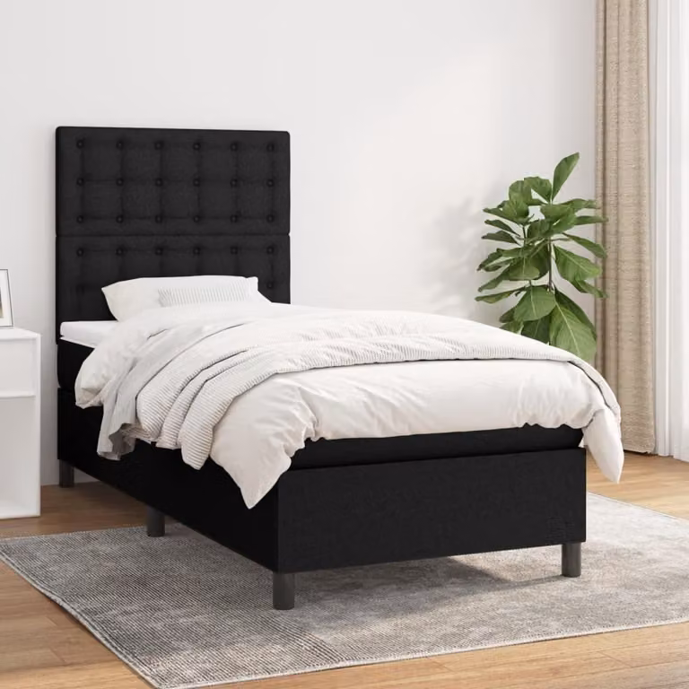Maison Exclusive - Letto boxspring con materasso nero 90x190 cm Tessuto