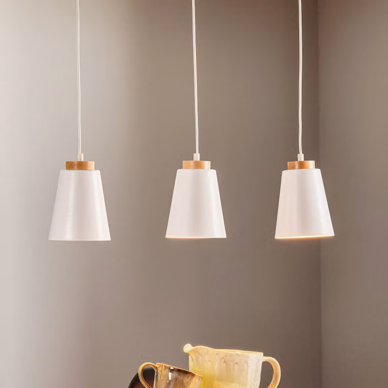 Lampada a sospensione Bolero 3 EMIBIG LIGHTING, dimmerabile, Bianco / Opale, Soggiorno / Sala da pranzo, Metallo, Moderno, Lampada a sospensione