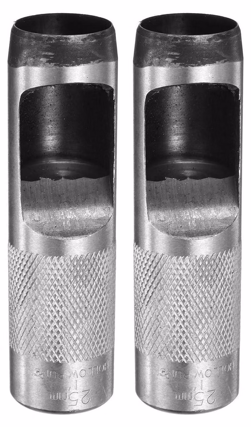 2 punzoni circolari da 25 mm, utensili per foratura a stampo, Acciaio al carbonio, adatti per pelle, cinture, carta