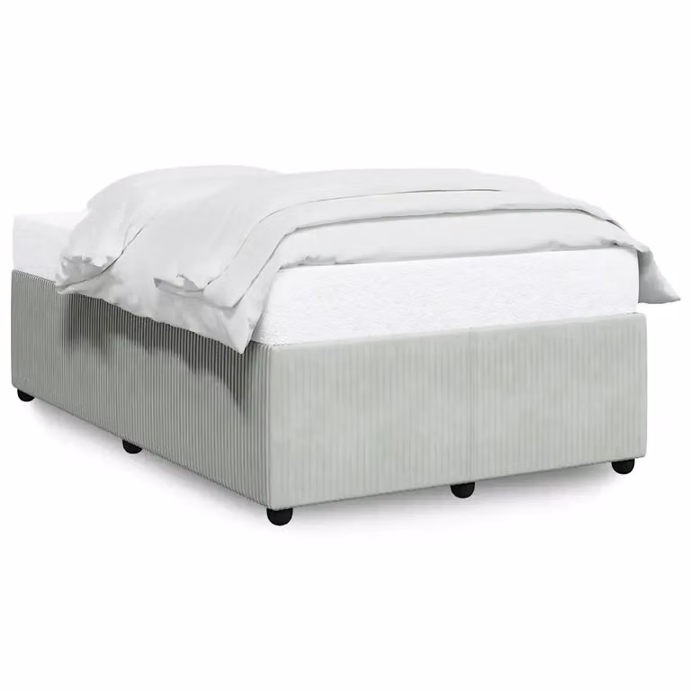 Giroletto vidaXL in velluto grigio chiaro con doghe in legno L/P: 120 x 200 cm