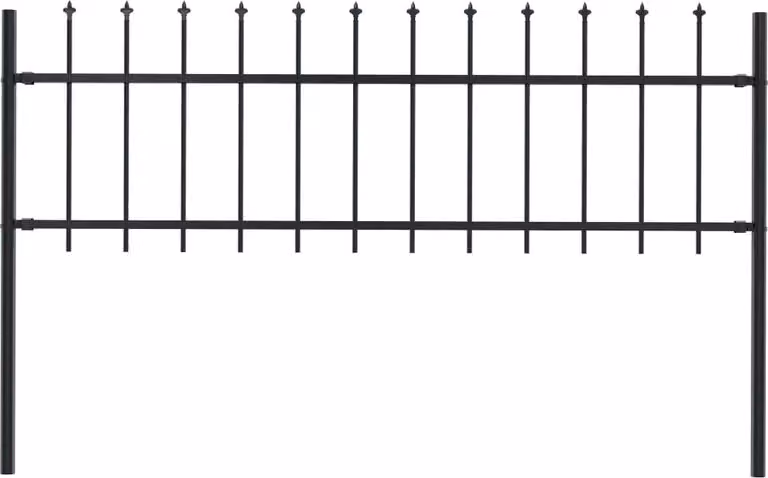 Recinzione da Giardino Woerden con Punta a Lancia in Acciaio 181x60 cm Nero