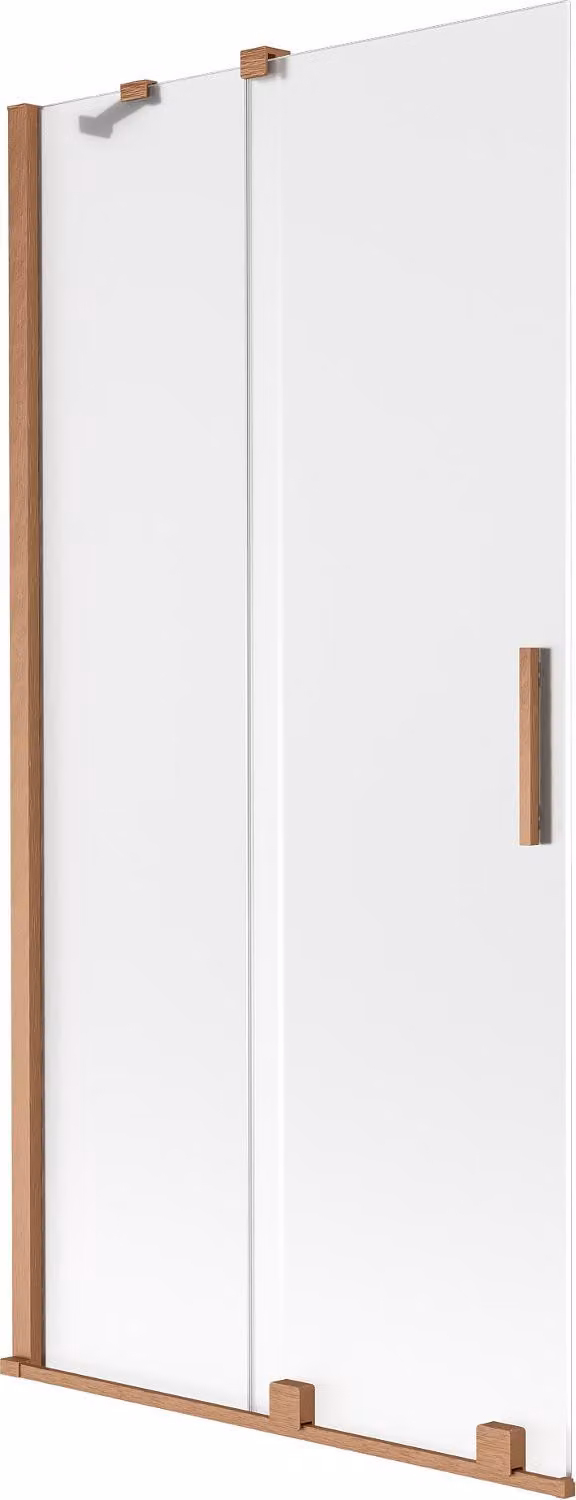 Mexen Velar pannello doccia a 2 ante scorrevoli 95 x 150 cm, smerigliato, rame spazzolato - 896-095-000-31-65