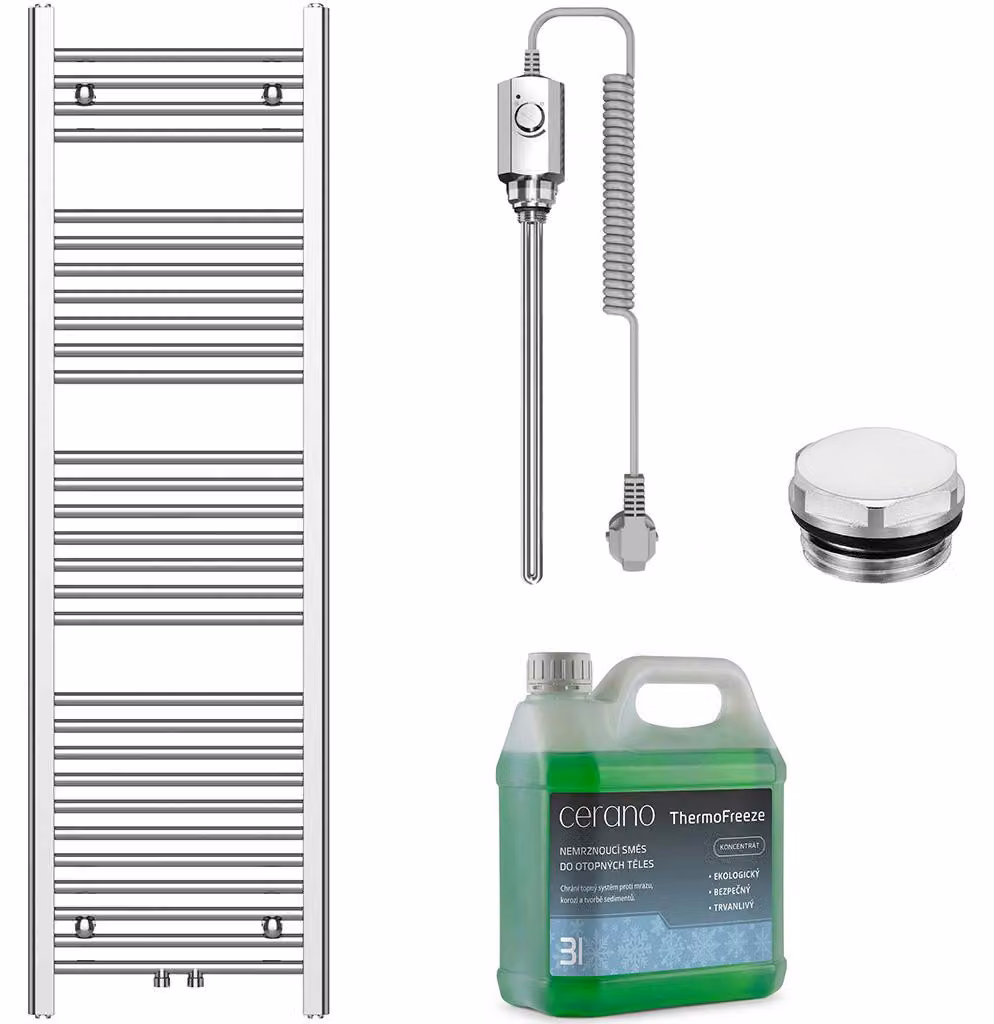 Set di radiatori elettrici da bagno Benito - 600W - cromato - 1500x450 mm