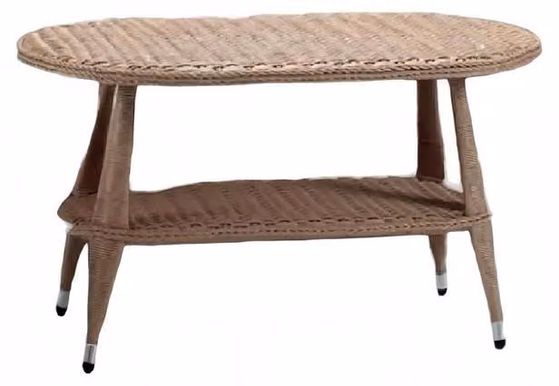 Couchtisch Beige Luxus Möbel Patio Design Rattan Oval Modern Hochwertig Möb