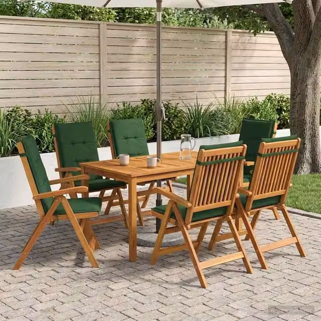 Set da pranzo da giardino 7 pezzi 6-Posti Verde 3434565