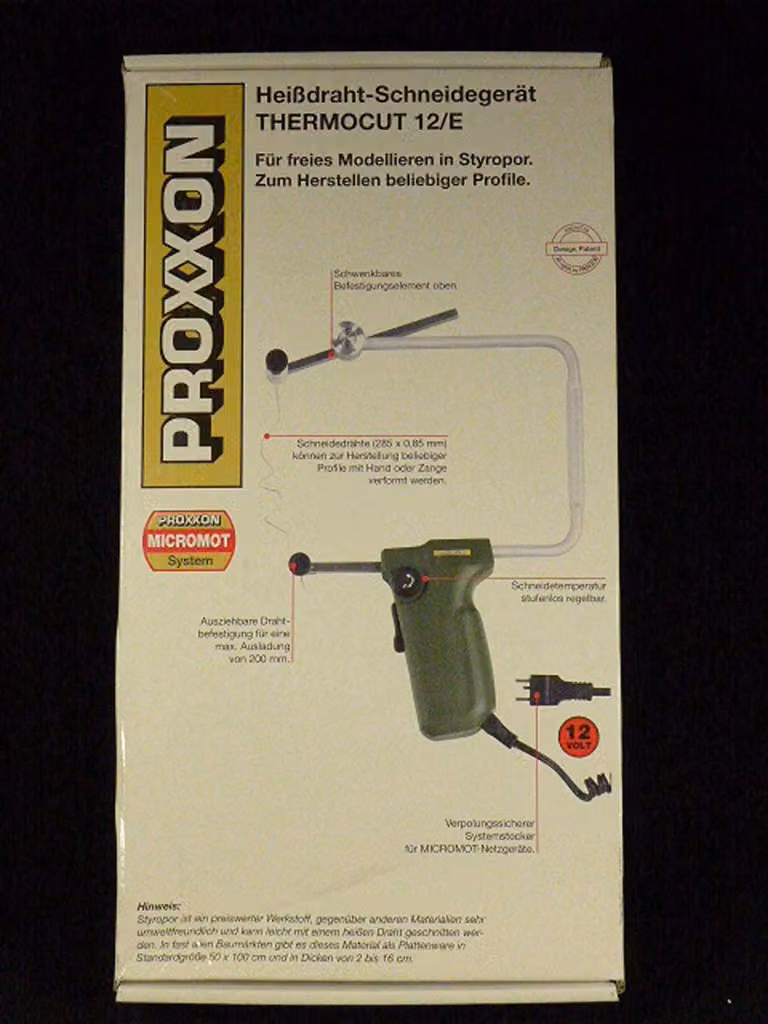 Proxxon 27082 Hei¤draht-Schneideger?t Thermocut 12/E inkl, 5 Schneddr?hten