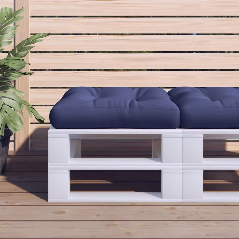 Cuscino per Pallet vidaXL Blu, Tessuto Oxford Idrorepellente e Traspirante, L/P/H: 58 x 58 x 10 cm