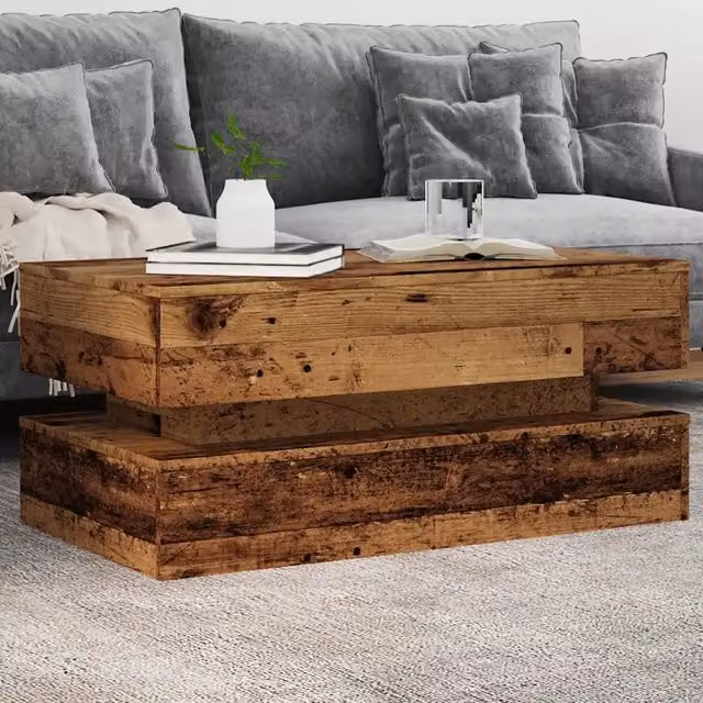 Tavolino da salotto moderno vidaXL in legno marrone L: 90 cm, P: 50 cm, H: 40 cm – 1