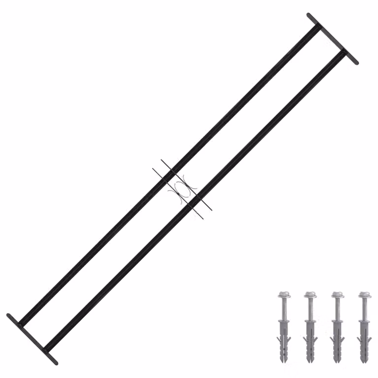 Griglia di sicurezza per finestra vidaXL in acciaio zincato nero L: 176 cm, H: 30 cm