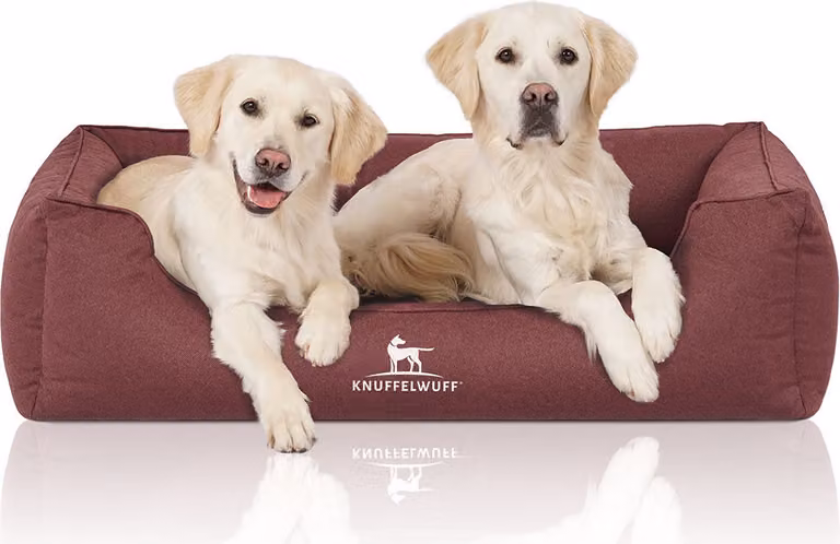 Letto ortopedico per cani Leon in velluto XXL rosso