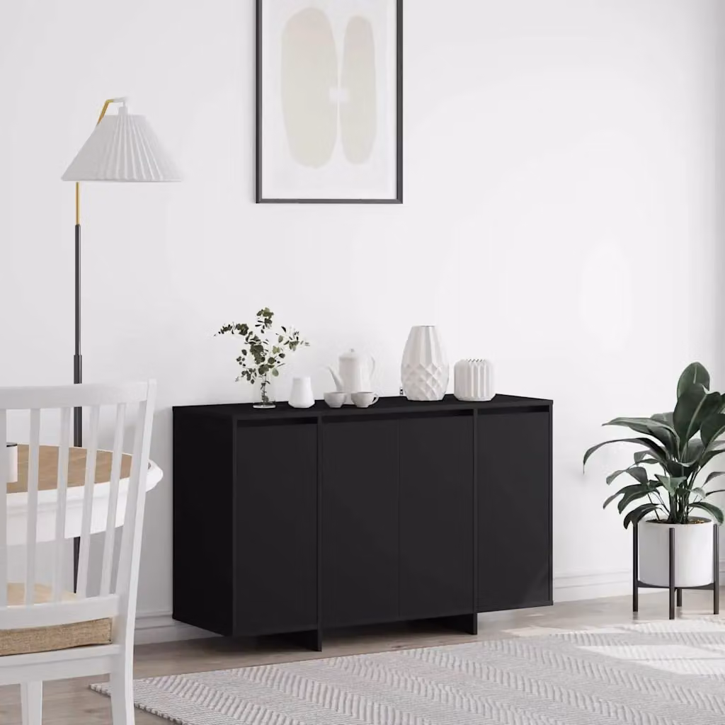 Credenza moderna vidaXL in legno MDF nero L 120 x P 41 x H 75 cm