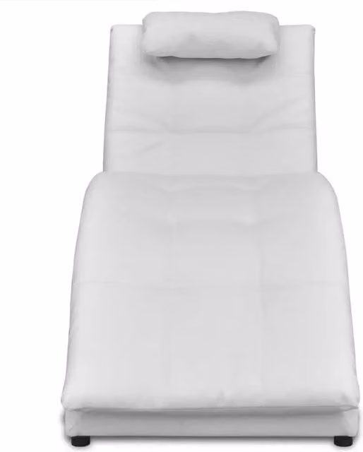 Sedia a Sdraio con Cuscino Bianca in Similpelle 242217