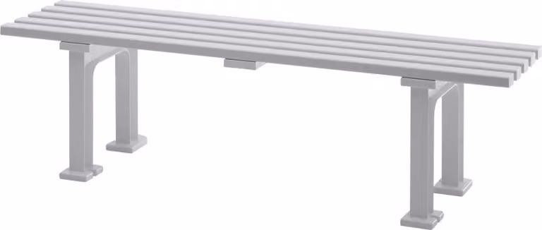 Panchina da giardino Kuba | 3 posti | Bianco | HxLxP 42x150x37cm | Plastica resistente agli agenti atmosferici e ai raggi UV | Panchina da parco Panchina da esterno Balcone da giardino Terrazza