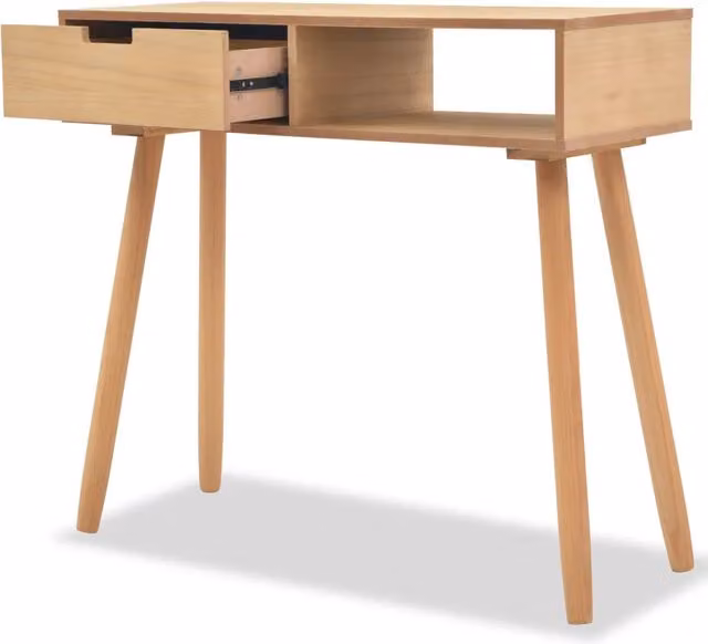 Tavolo Consolle Design In in Legno di Pino e MDF Marrone L: 80 cm, P: 30 cm, H: 72 cm