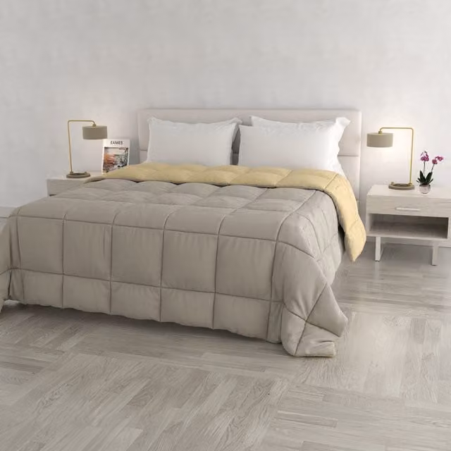 Trapunta Elegant matrimoniale double face grigio e panna Datex