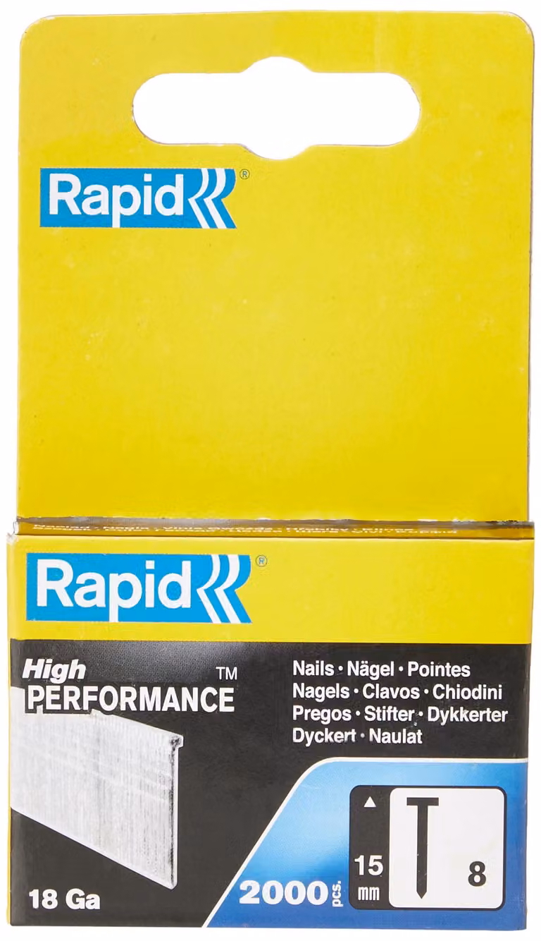 Rapid No.8 brad nails 15mm 2000pcs Box