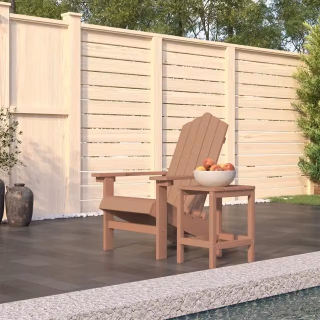 Set da giardino vidaXL composto da sedia Adirondack e tavolo in HDPE marrone – 1