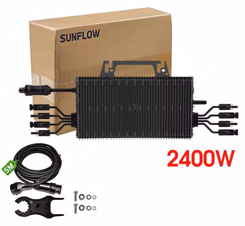 Micro-inverter, tecnologia Dual-MPPT, alloggiamento impermeabile, inverter da 2400W, 230V (corrente alternata), 16-60V (corrente continua)