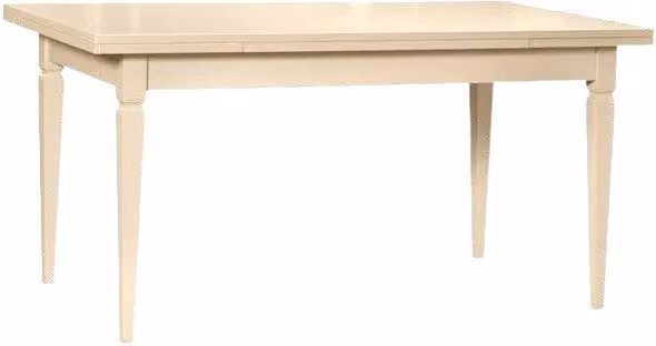 Tavolo rettangolare allungabile in legno di pino stile shabby chic bianco Mobili 2G L: 160 cm, P: 85 cm, H: 85 cm
