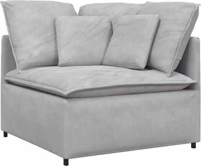Modulo Angolare Divano Modulare con Cuscini Grigio Chiaro 100cm CFW5861746