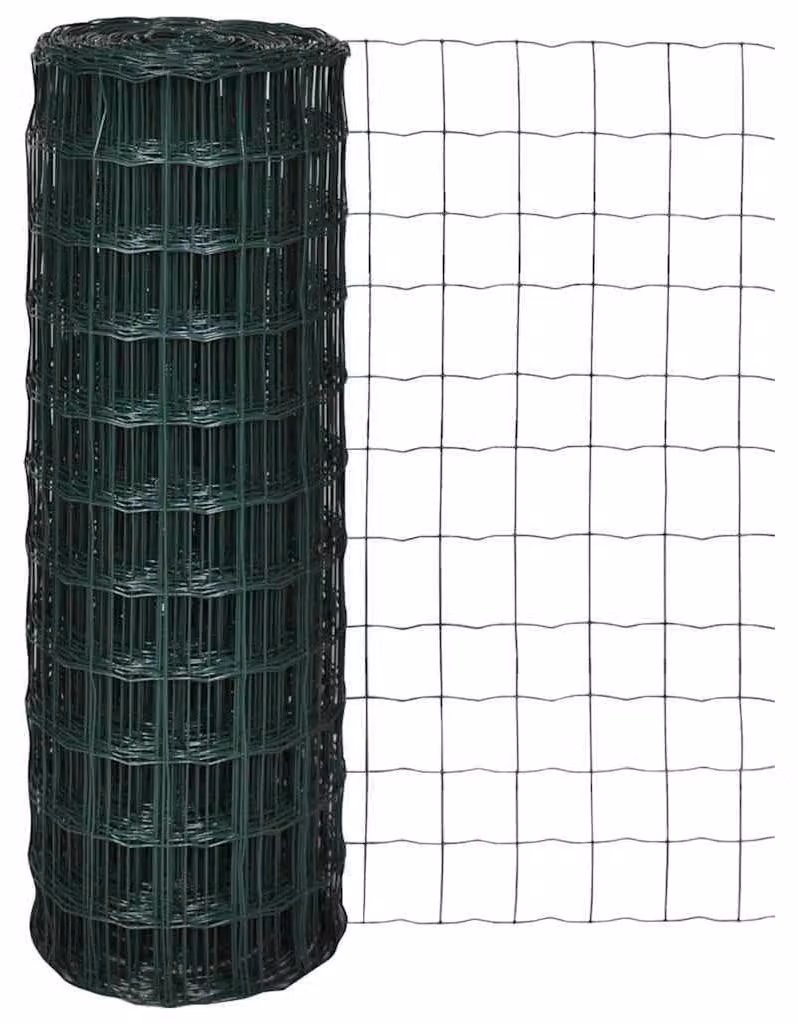 Recinzione per giardino, rete metallica, 25 x 0,8 metri, colore verde