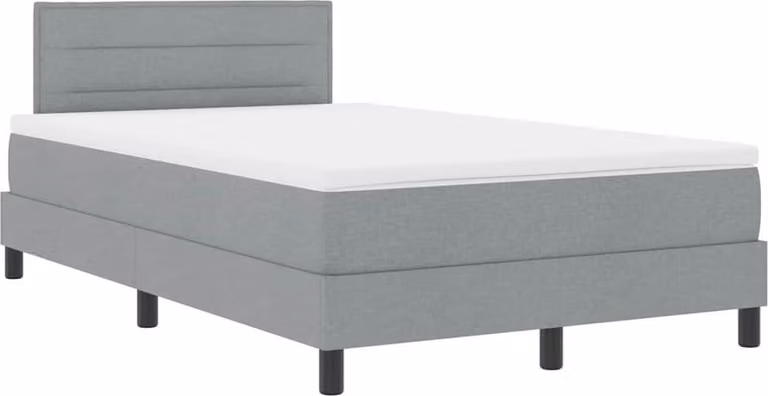 vidaXL Letto boxspring con materasso con LED Grigio chiaro 120 x 200 cm Tessuto
