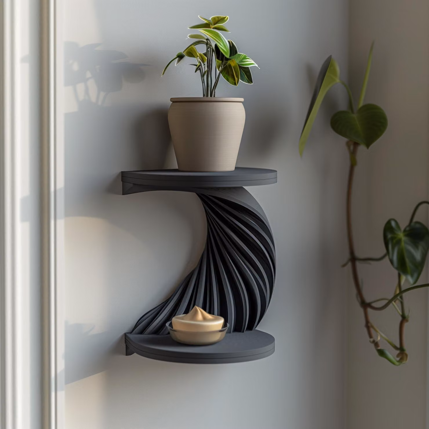 Decords - Scaffale angolare a spirale a due livelli, 31 cm