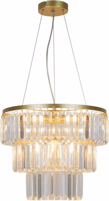 Lampadario Tiffany glamour cristallo oro Ø40 4xE14