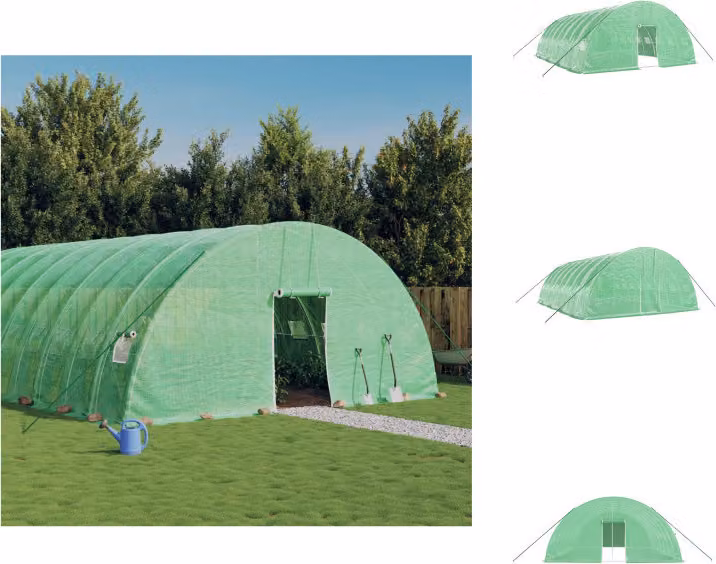 vidaXL Serra con struttura in acciaio verde 48 m² 8x6x2,85 m - Serre