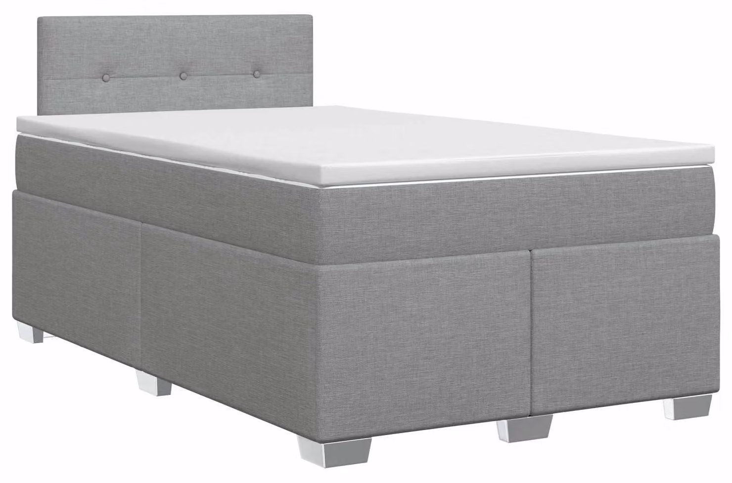 Letto a molle con materasso grigio chiaro 120 x 190 cm in tessuto