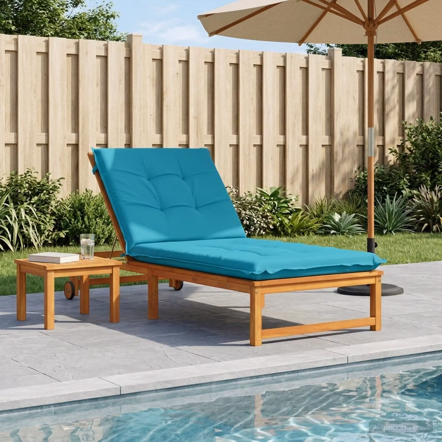 vidaXL Cuscino per Lettino GEMERT 100% Poliestere Turchese
