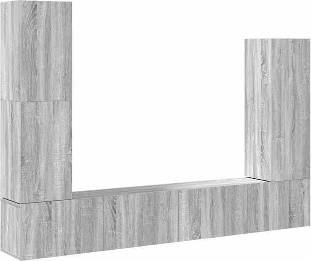 Set di Mobili Porta TV 4 pz-Credenza per TV Grigio Sonoma in Legno Multistrato 106302