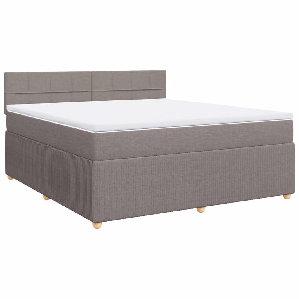 Giroletto a Molle con Materasso Tortora 180x200 cm in Tessuto