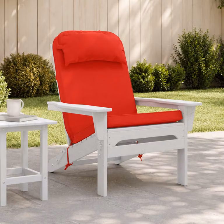 vidaXL Cuscino per Lounger Sole 100% Poliestere Rosso 55 x 124 x 5 cm