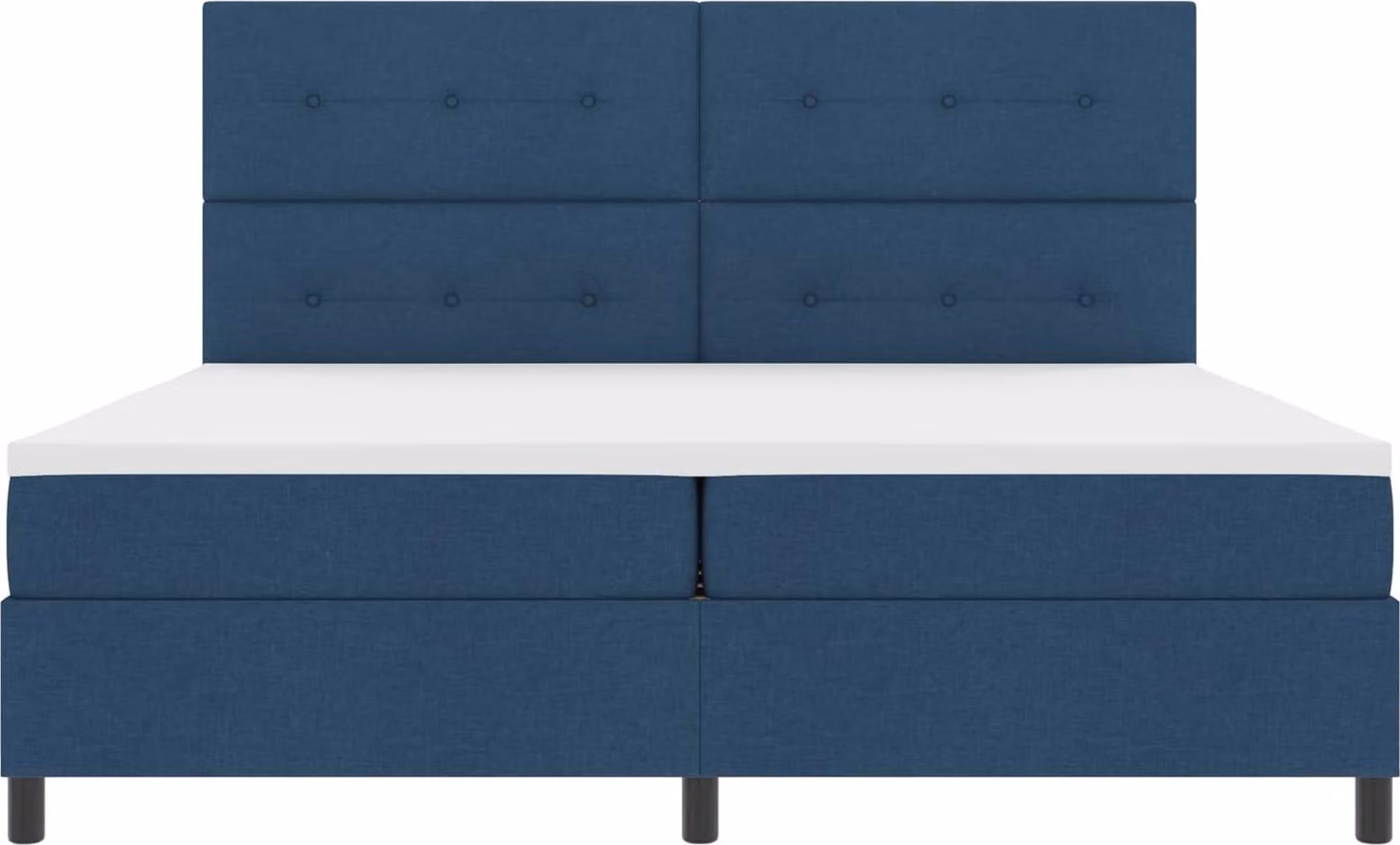 Maison Exclusive - Letto boxspring con strisce luminose a LED blu, 200 x 200 cm, rivestimento in tessuto
