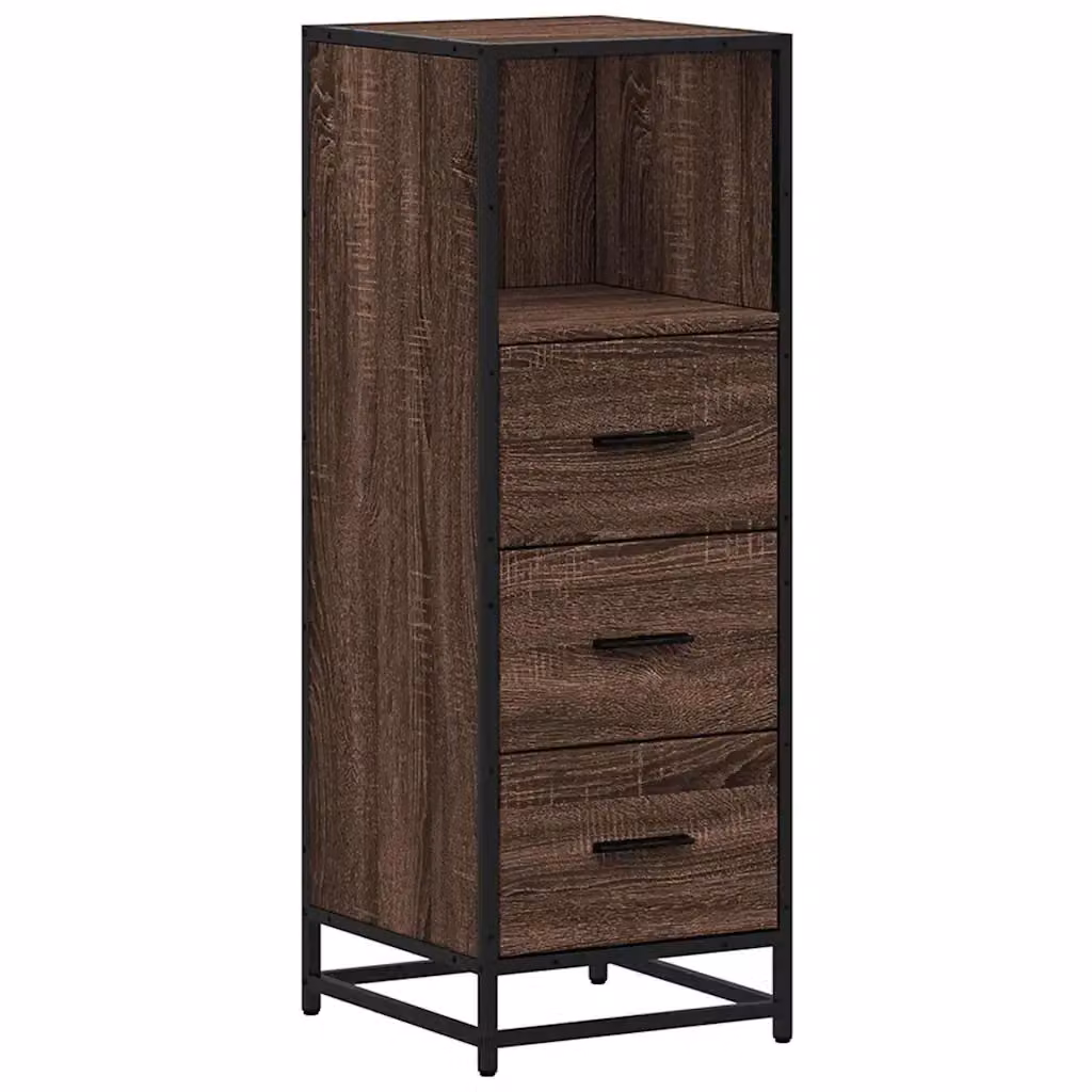 Armadietto da bagno sospeso vidaXL in stile industrial, Rovere Marrone, L: 35 cm, P: 37,5 cm, H: 100 cm – 2
