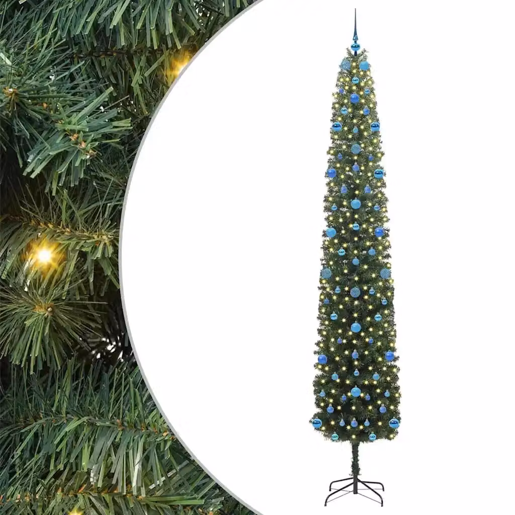 Albero di Natale artificiale moderno vidaXL verde con 300 LED luce bianca calda – 2