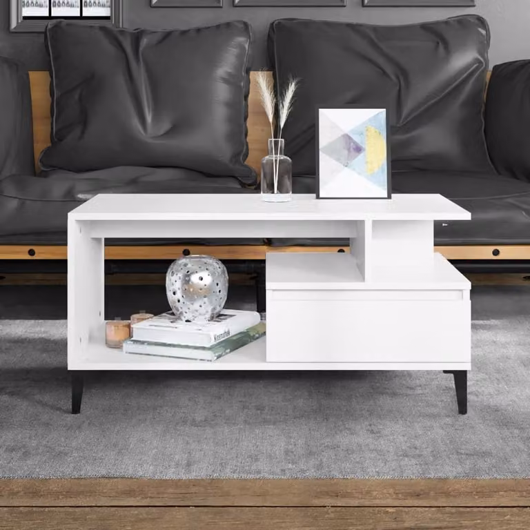 Maison Exclusive - Tavolino bianco 90x49x45 cm Materiale ligneo