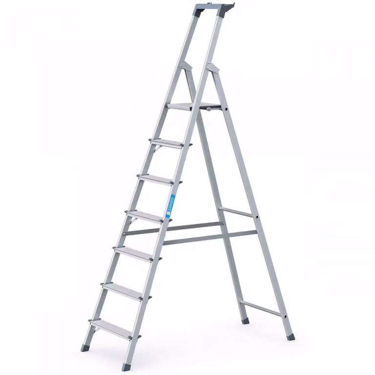 Scaletta Zarges in alluminio 7 gradini 1 lato h.1470mm 5.7kg anodizzato - 44157