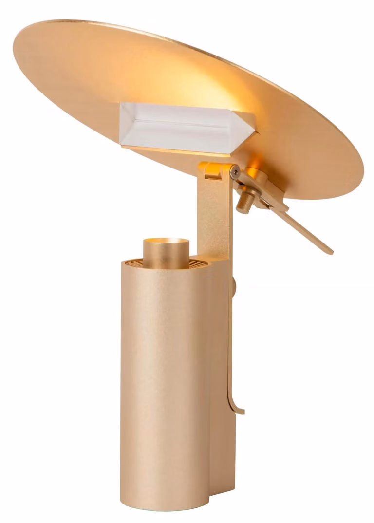 Lucide FITS – Lampada da tavolo – Diametro 20 cm – LED – 1x7 W, 3000 K – finitura oro opaco / ottone | Premium