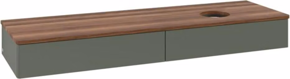 V&B Mobiletto senza struttura frontale - illuminazione Antao 160x50cm, WBP w. wal, lea gre. m Lac