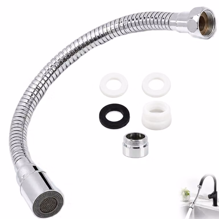 Prolunga per rubinetto da cucina, 30 cm, flessibile, rotazione a 360°, a risparmio idrico, per uso in cucina