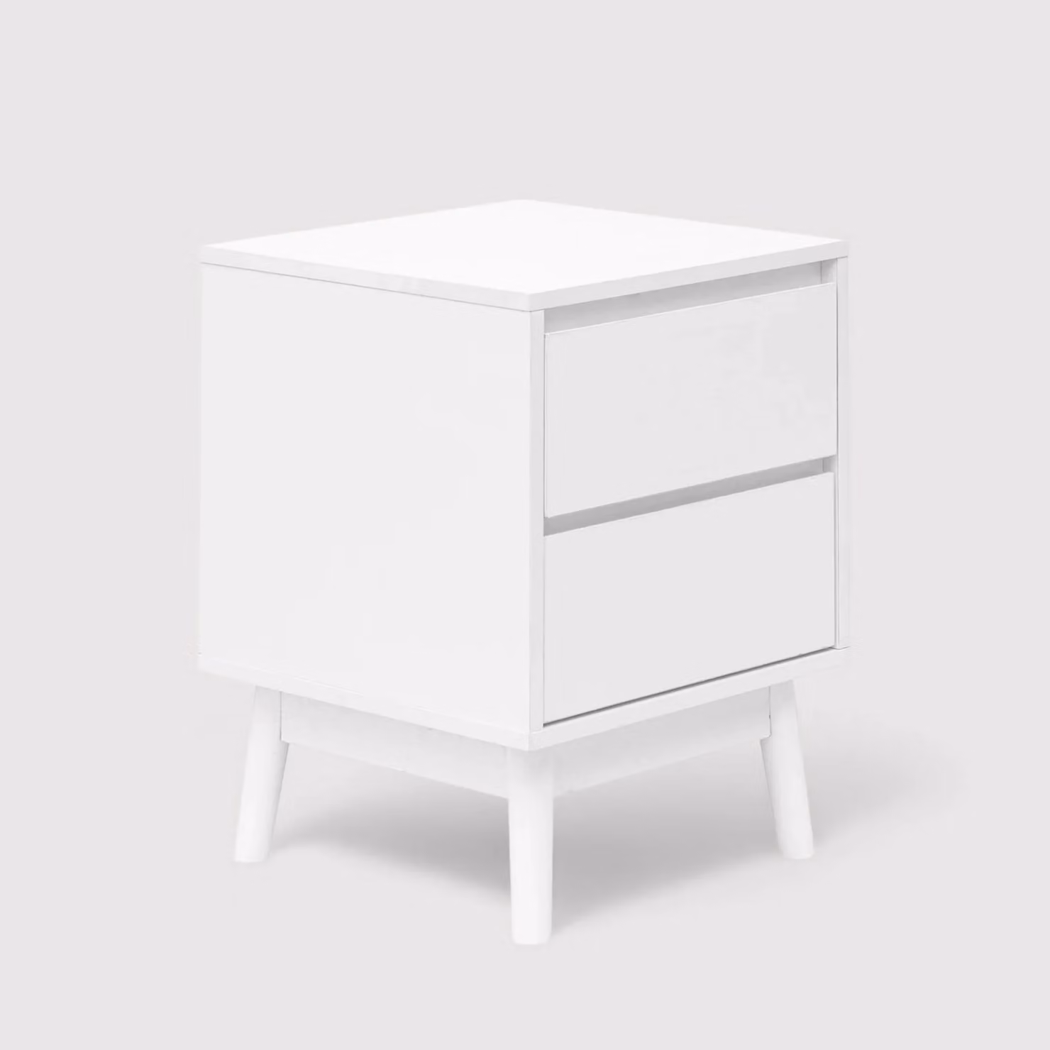 Yuzu - Comodino in stile moderno bianco con 2 cassetti