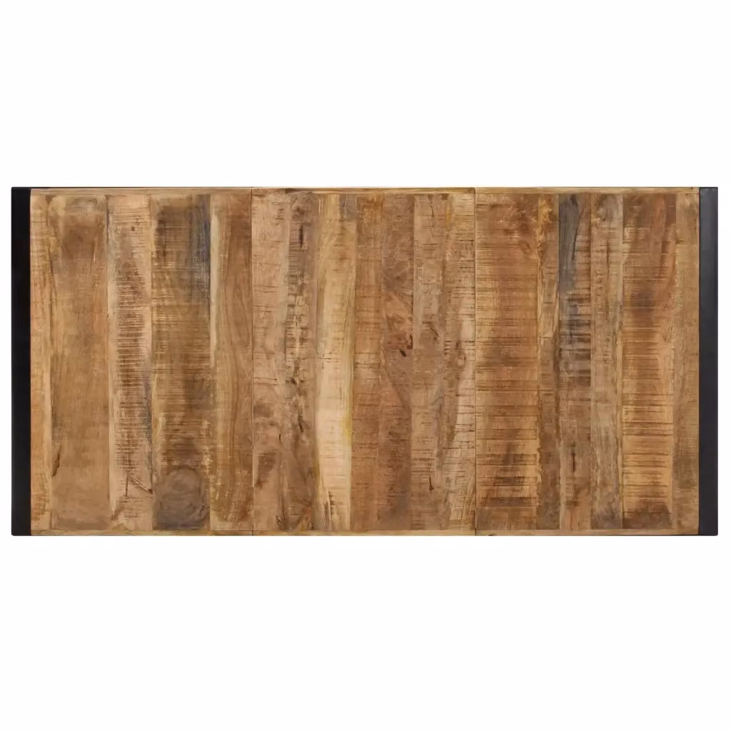 Tavolino da salotto rettangolare vidaXL in legno di mango e metallo, L 180 x P 90 x H 40 cm, stile industrial, marrone e nero – 2