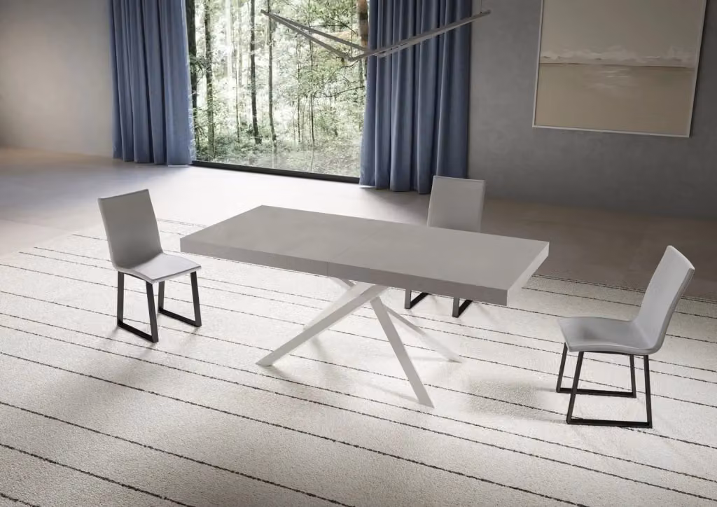 Tavolo Allungabile Niket Cashmere con Gambe Bianche L/P/H: 200-460 x 90 cm – 2