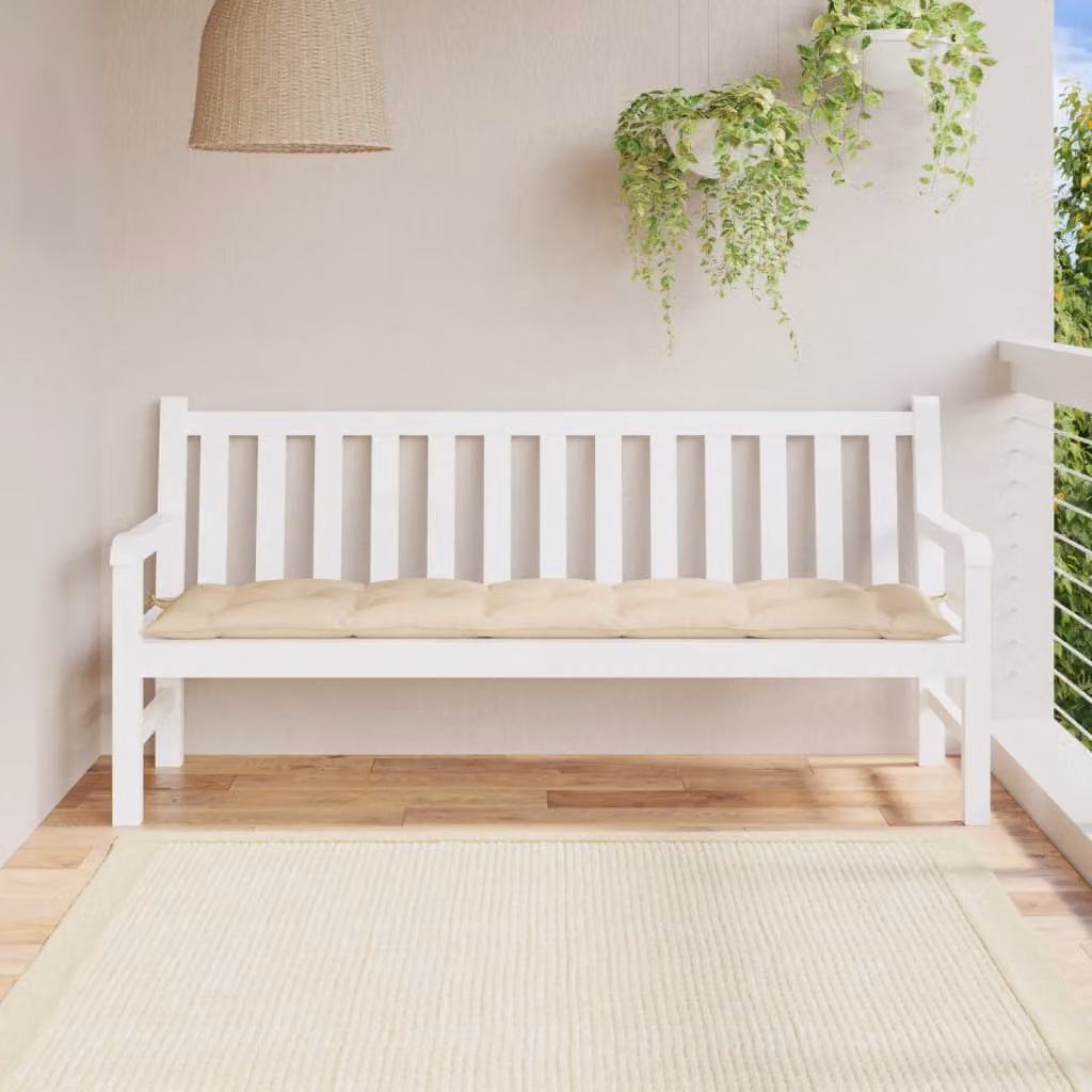 vidaXL Cuscino per Panca Beige in Tessuto Oxford Idrorepellente e Traspirante L/P/H: 180 x 50 x 7 cm