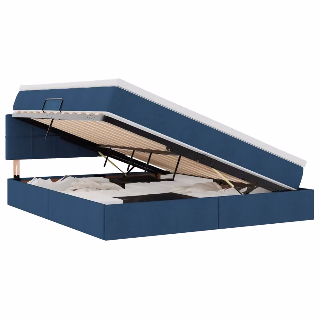 Letto con contenitore e materasso blu vidaXL con illuminazione LED e porta USB L/P/H: 160 x 200 x 204 cm – 2